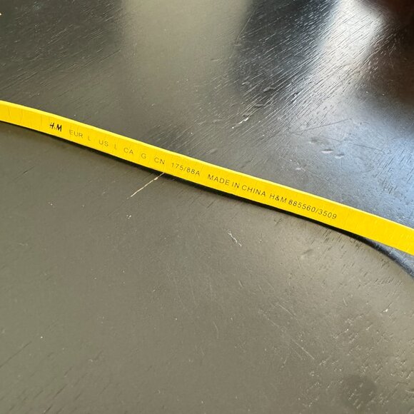 H&M Very Skinny Neon Yellow Belt Sz L - Picture 2 of 5